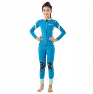BỘ ÁO BƠI GIỮ NHIỆT BÉ GÁI XANH DƯƠNG